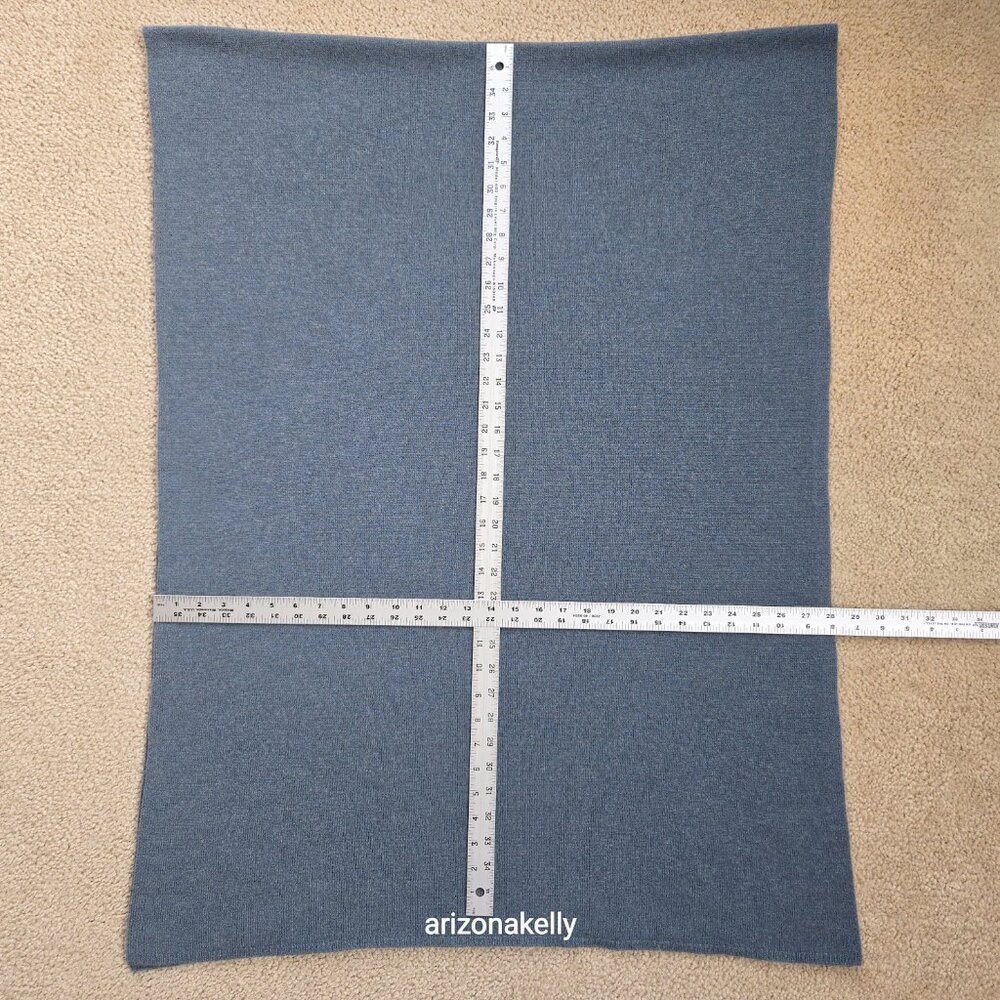 NWOT Margaret O'Leary Cashmere Scarf Greyish Blue - Picture 2 of 13